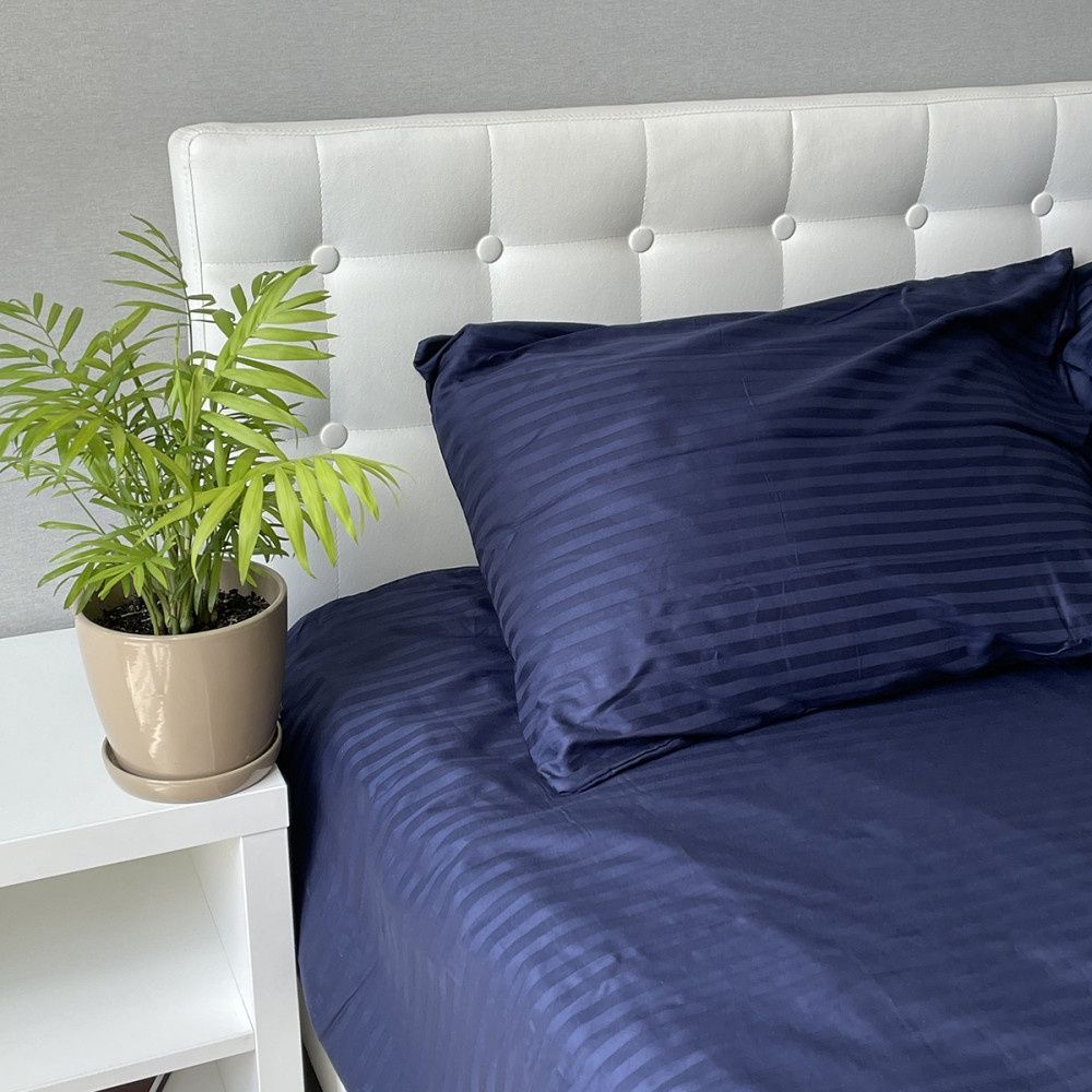 Постельное белье Sound Sleep сатин страйп Stripe Dark Blue