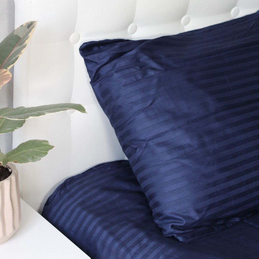 Постельное белье Sound Sleep сатин страйп Stripe Dark Blue