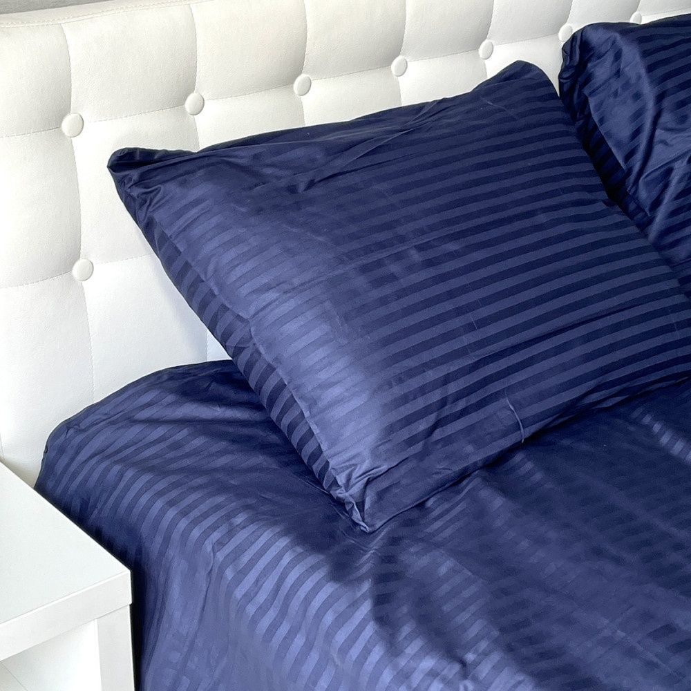 Постельное белье Sound Sleep сатин страйп Stripe Dark Blue