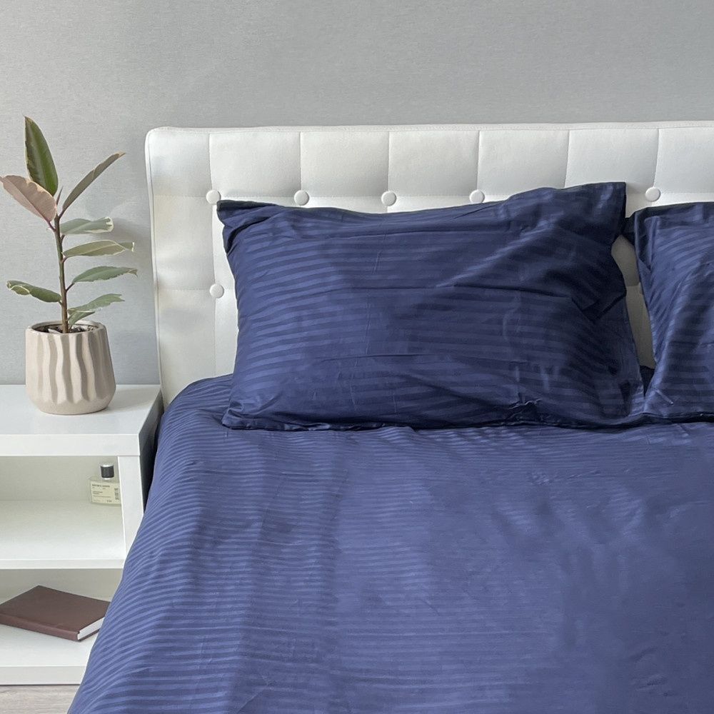 Постельное белье Sound Sleep сатин страйп Stripe Dark Blue