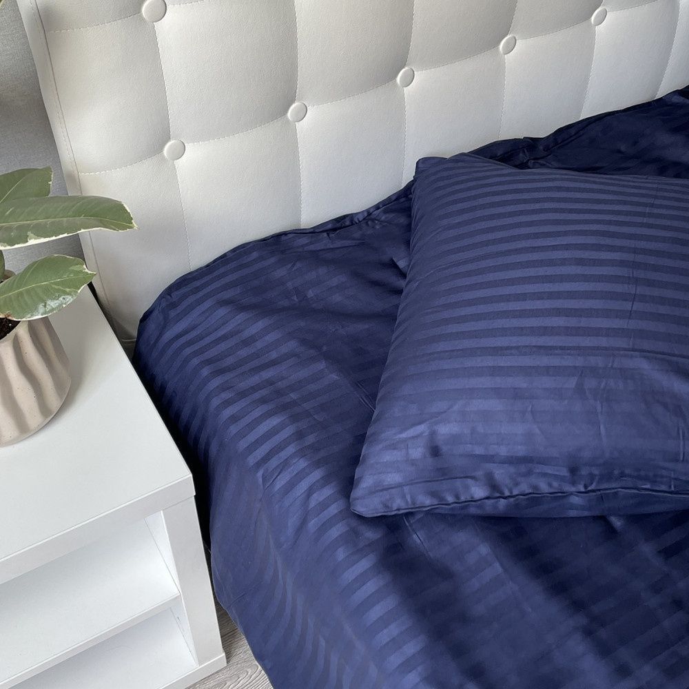 Постельное белье Sound Sleep сатин страйп Stripe Dark Blue