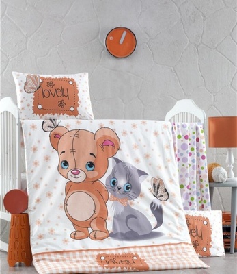 Комплект постільної білизни для немовлят Victoria Ранфорс Mouse and Cat