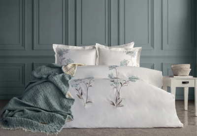 Постельное белье с покрывалом Dantela Satin Lavinya Mint
