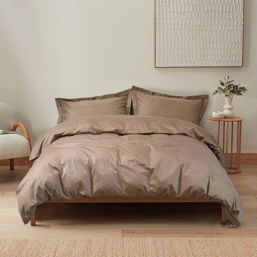 Постельное белье сатин premium Lotus Home - Dakota Modern кофе