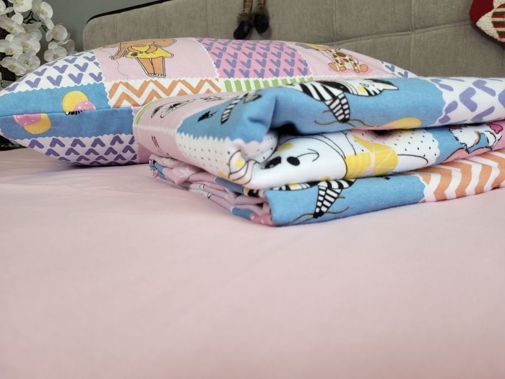 Дитяча постільна білизна фланель Комфорт Текстиль Звірята/рожевий, Turkish flannel