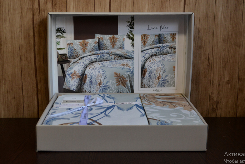 Постельное белье ранфорс делюкс First Choice Lara Blue