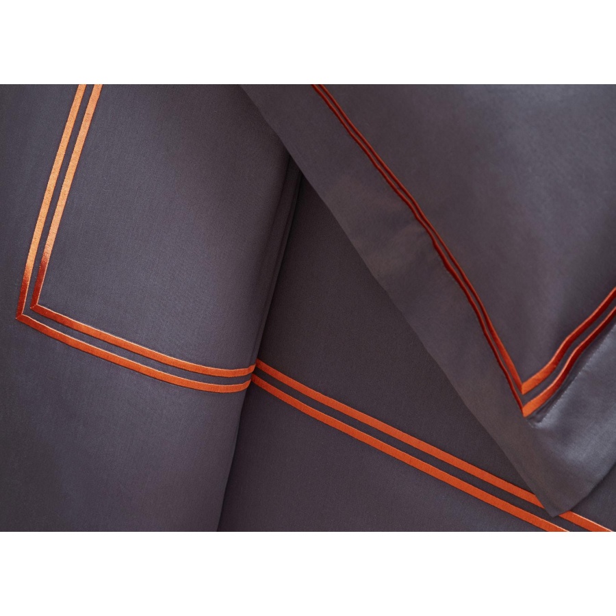 Постельное белье MieCasa сатин - Milano antrasit-turuncu антрацит-оранжевый king size