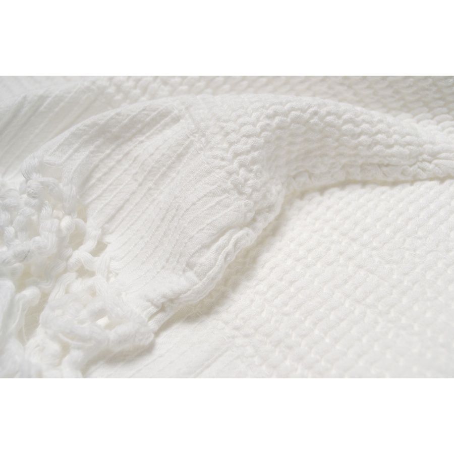 Плед вафелька Lotus Home - Rius off white молочний