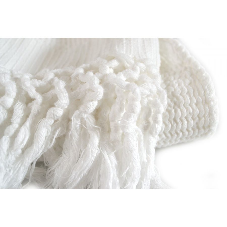 Плед вафелька Lotus Home - Rius off white молочний