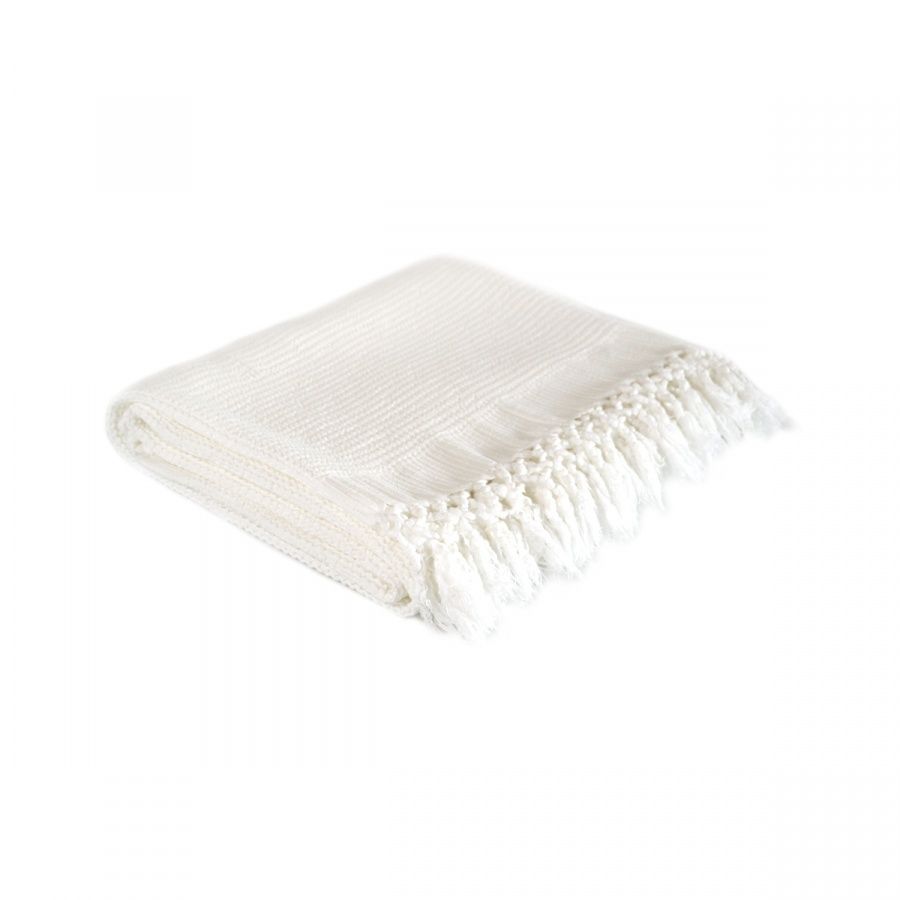 Плед вафелька Lotus Home - Rius off white молочний
