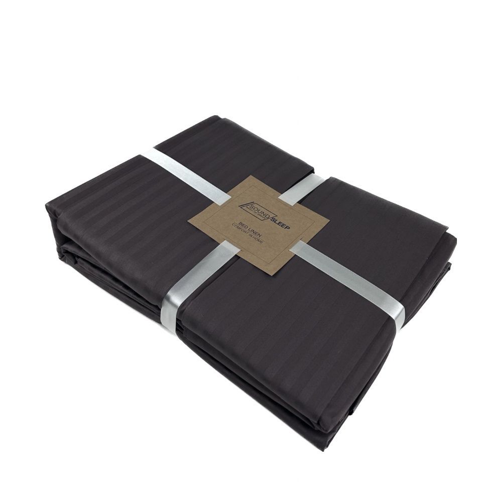 Постельное белье Sound Sleep сатин страйп Dark Grey