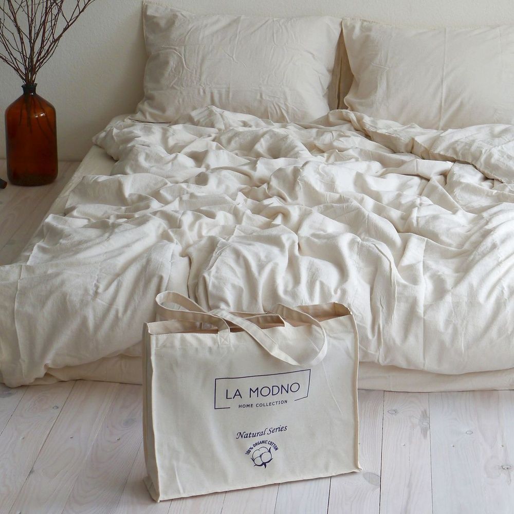 Постільна білизна варена бавовна LA MODNO STONEWASHED CREAM