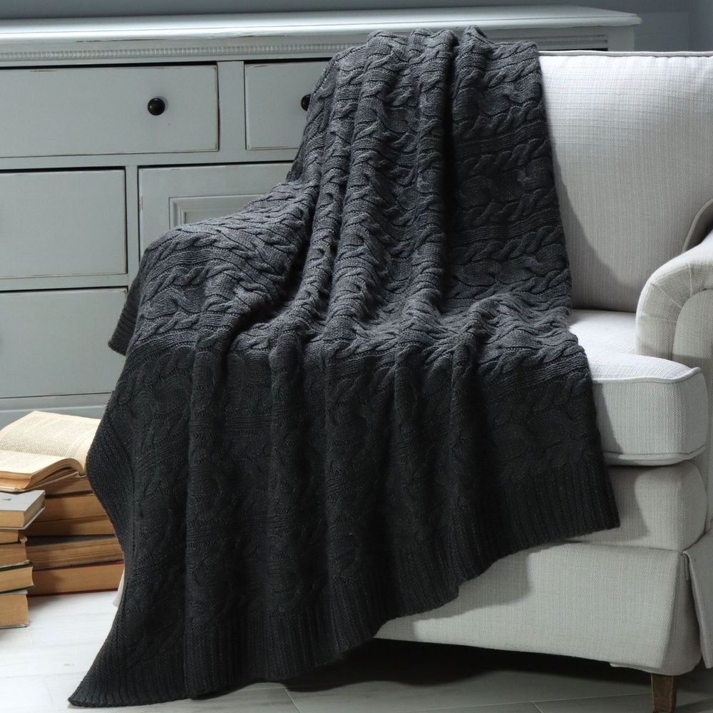 Вязаный плед LA MODNO Genova Anthracite