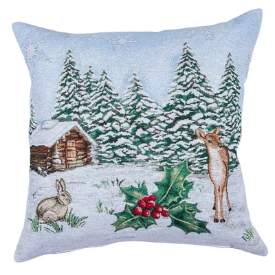 Новогодняя наволочка гобелен SQUIRREL CO2, 45х45 см