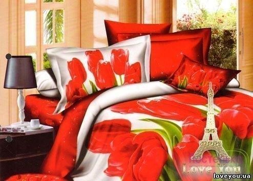 Постільна білизна Сатин 3D Love You -Квітень New