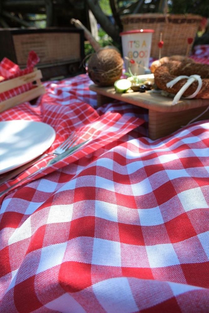 Скатертина з серветками Istanbul Piknik Set 140х180 см Happy Days Kirmizi