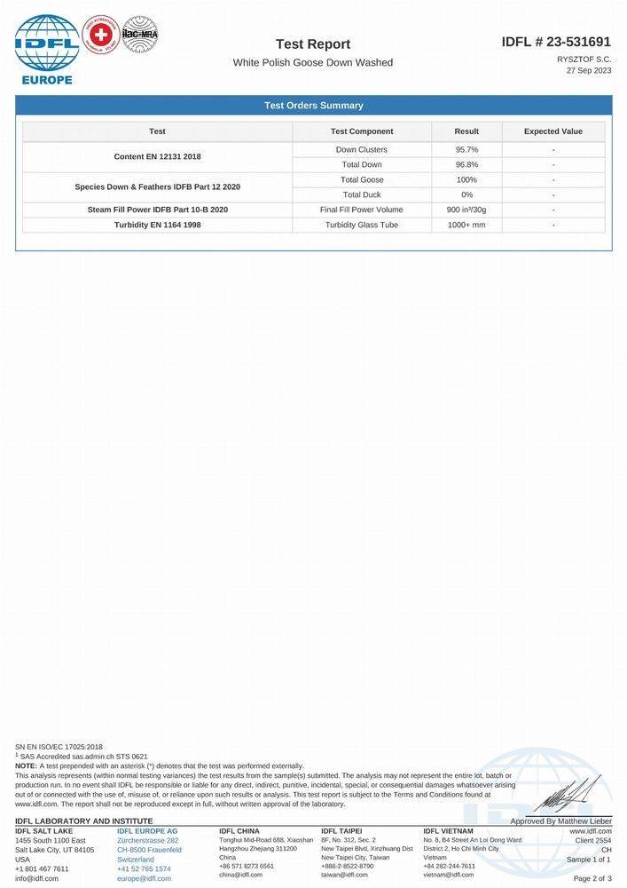 Элитная подушка мазурийский пух Rysztof (100%)