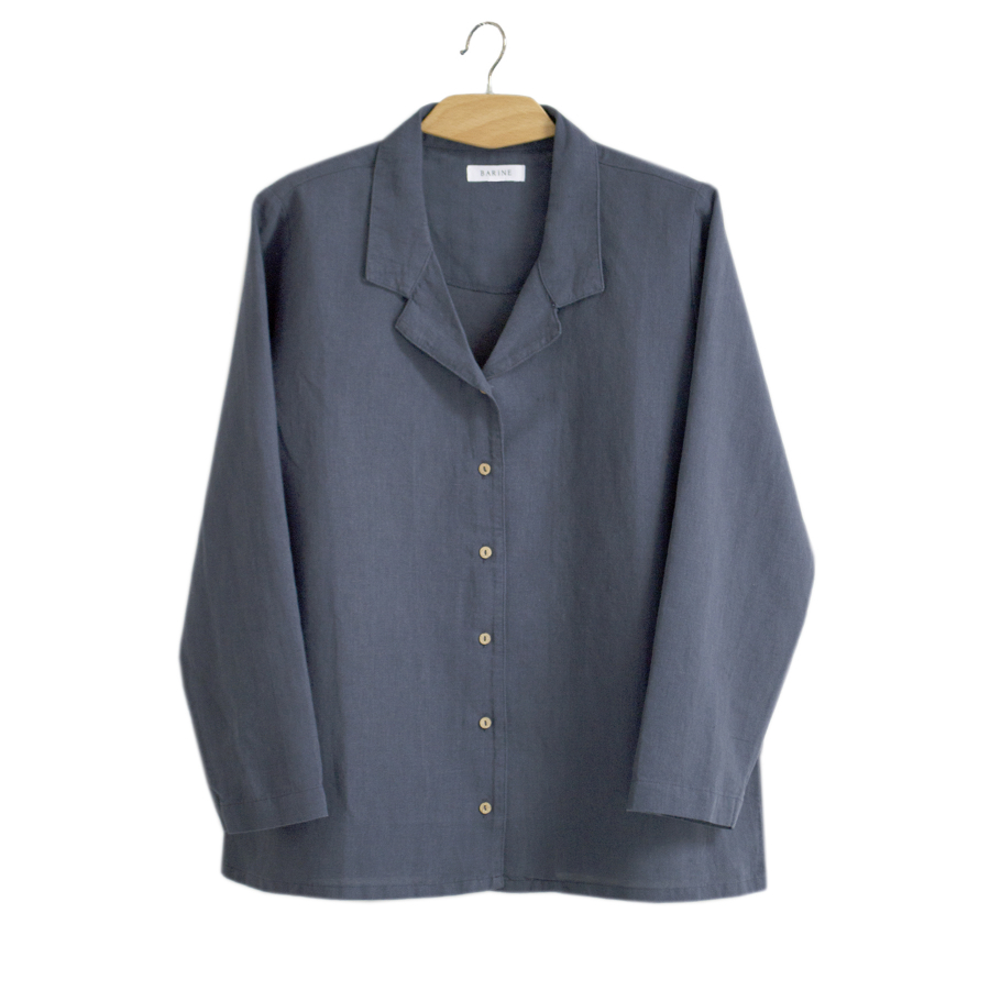 Домашняя рубашка Barine - Lino PJ spicy indigo, Индиго, S