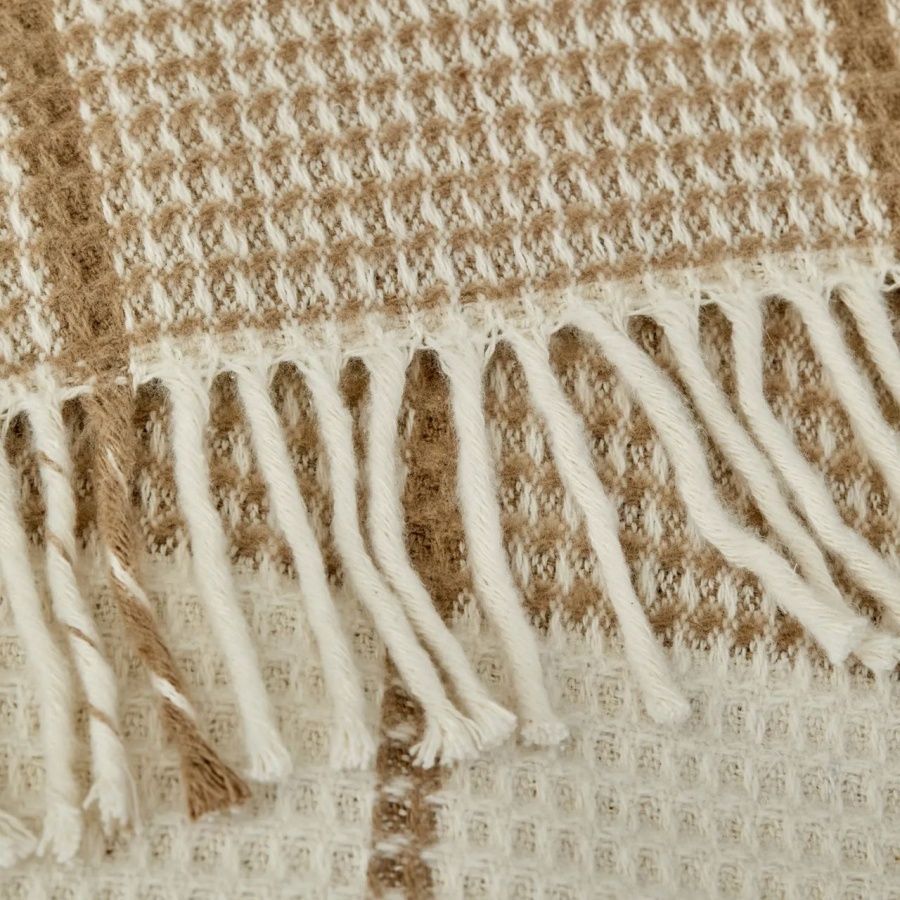 Плед-накидка вафельна Karaca Home - Carmen Throw hardal