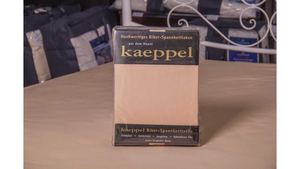 Простирадло на резинці фланель Kaeppel пісочний
