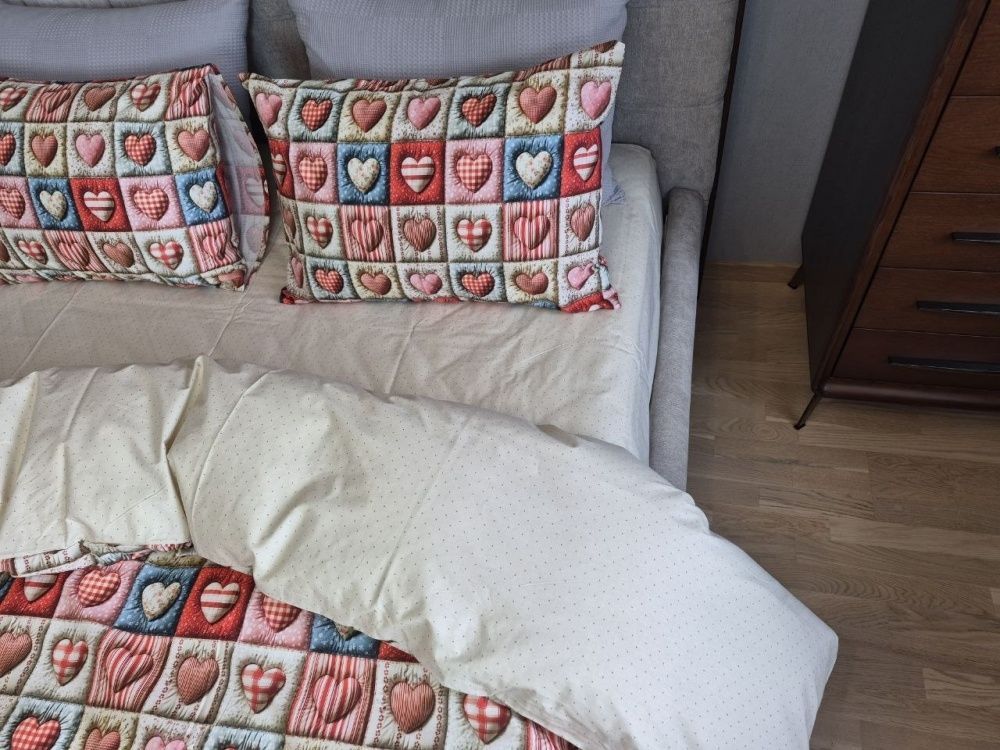 Постельное белье хлопок Комфорт Текстиль Кантрі/бежев. горошок, cotton 5D