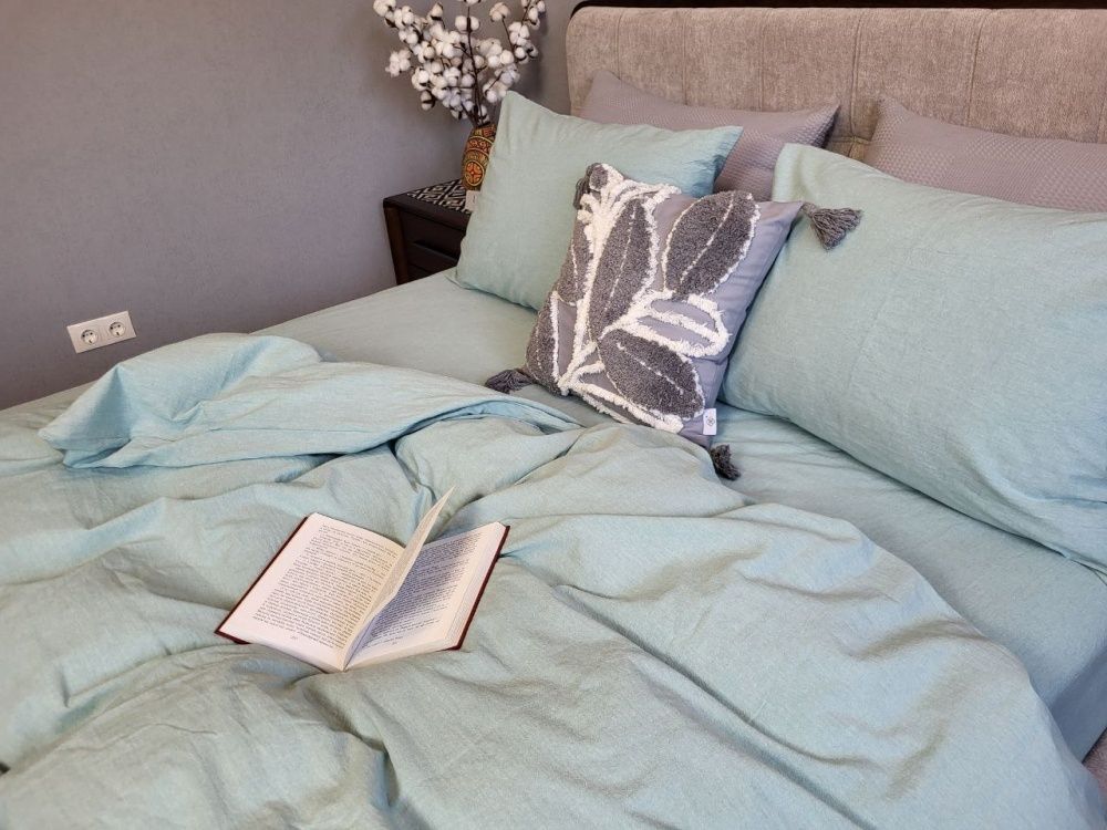 Постельное белье вареный хлопок Комфорт Текстиль Cyan, Washed Cotton W1291