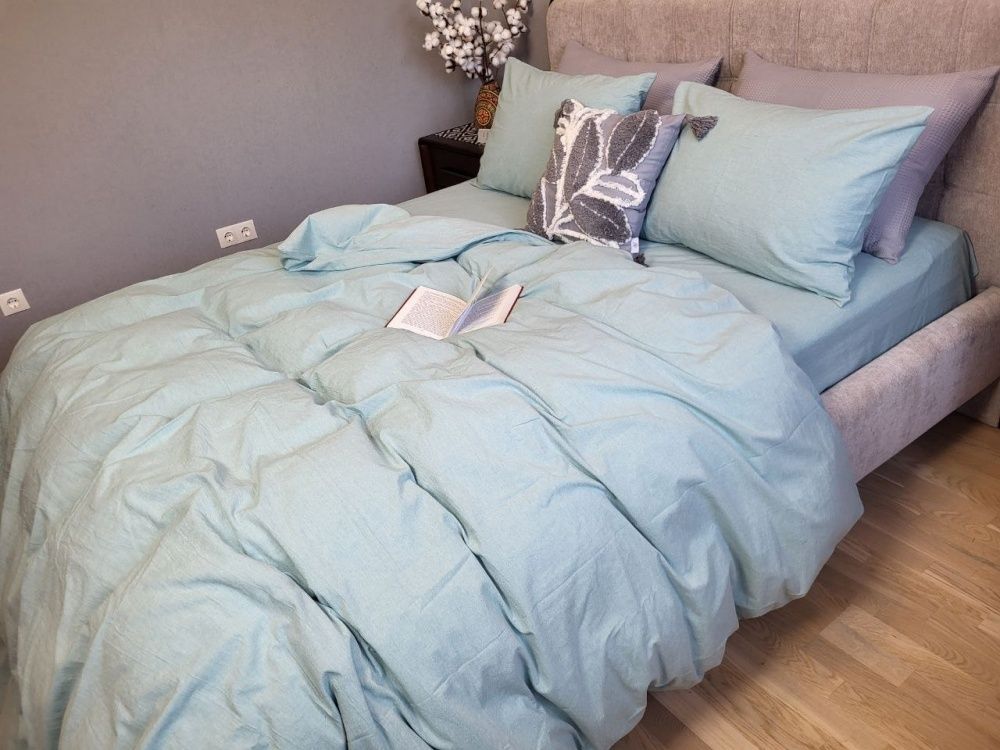 Постельное белье вареный хлопок Комфорт Текстиль Cyan, Washed Cotton W1291