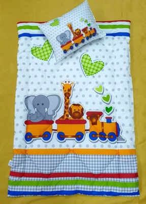 Детский набор в кроватку одеяло+подушка LUCKY TRAIN