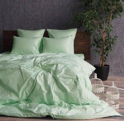 Постільна білизна Комфорт Текстиль Сатин Stripe LUX SOFT MINT 1/1см