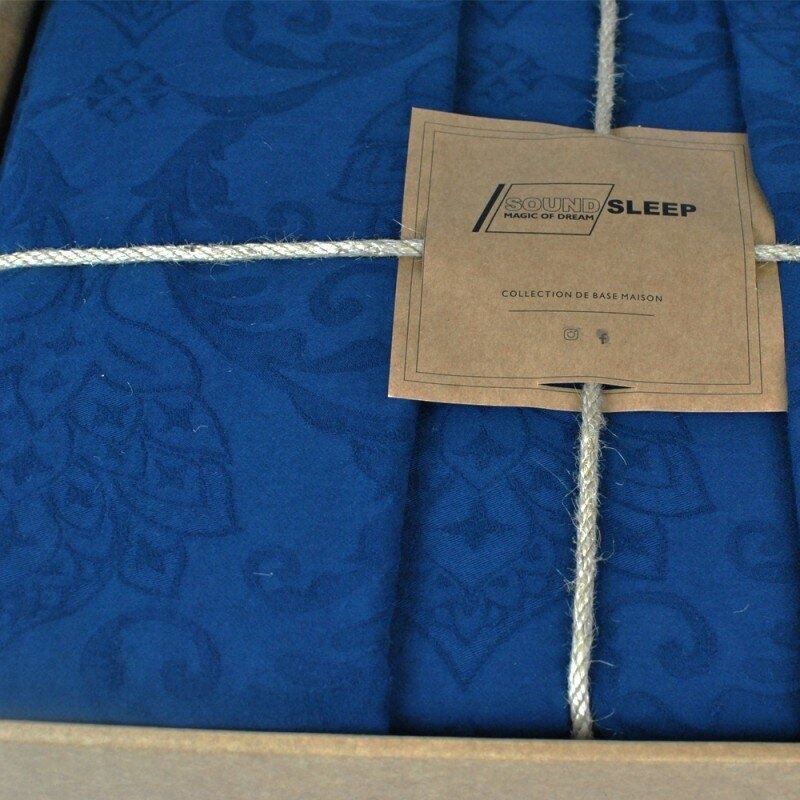 Постільна білизна варений бавовна жаккард SoundSleep Jakard Dress blue