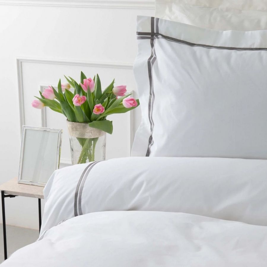 Постільна білизна Karaca Home перкаль - White Colletion Valse gri