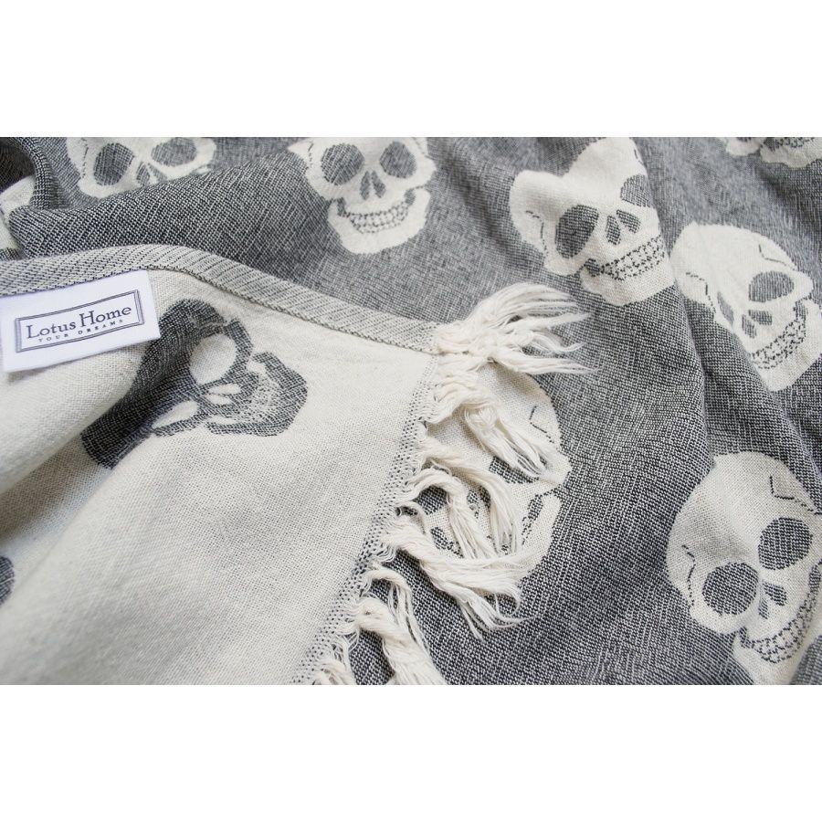 Полотенце пляжное Lotus Home Pestemal -Skull black