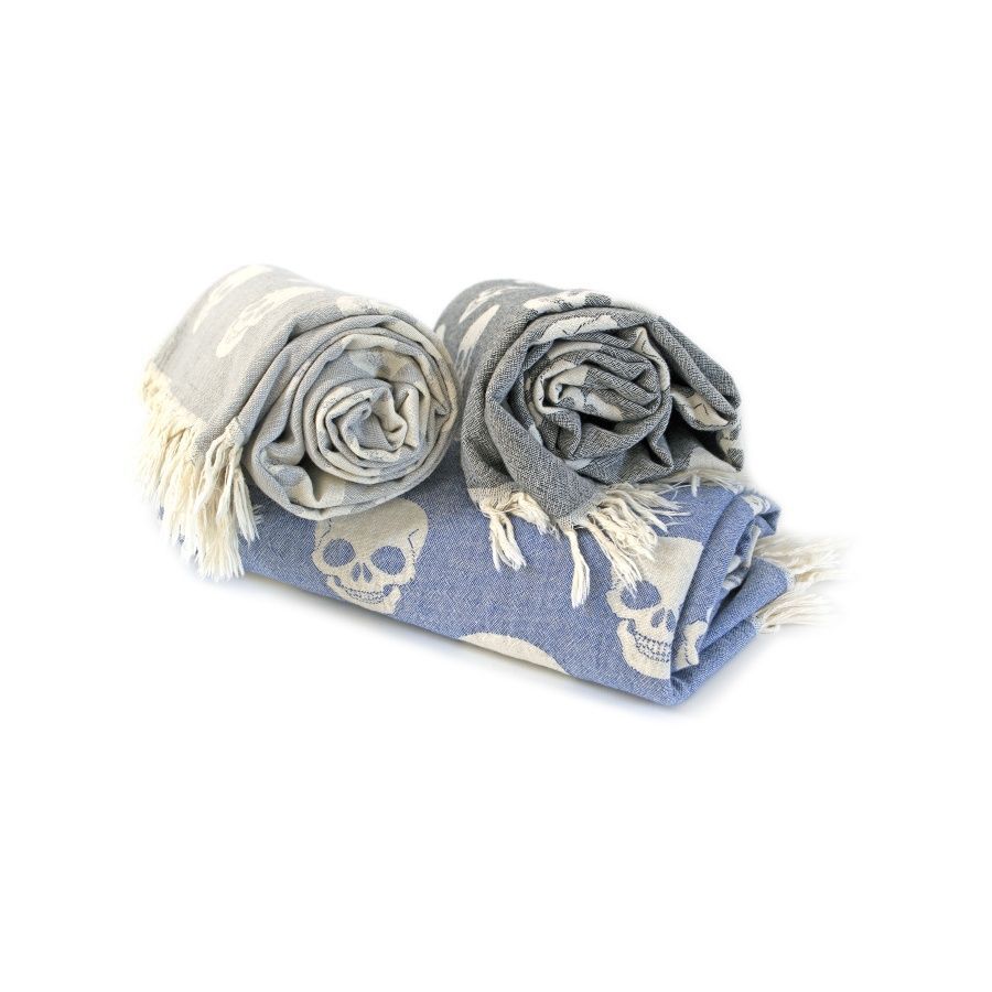 Полотенце пляжное Lotus Home Pestemal -Skull black