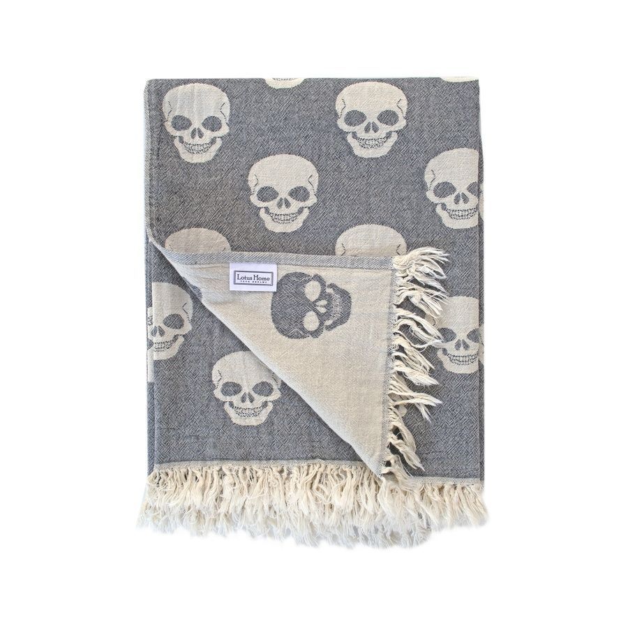 Полотенце пляжное Lotus Home Pestemal -Skull black