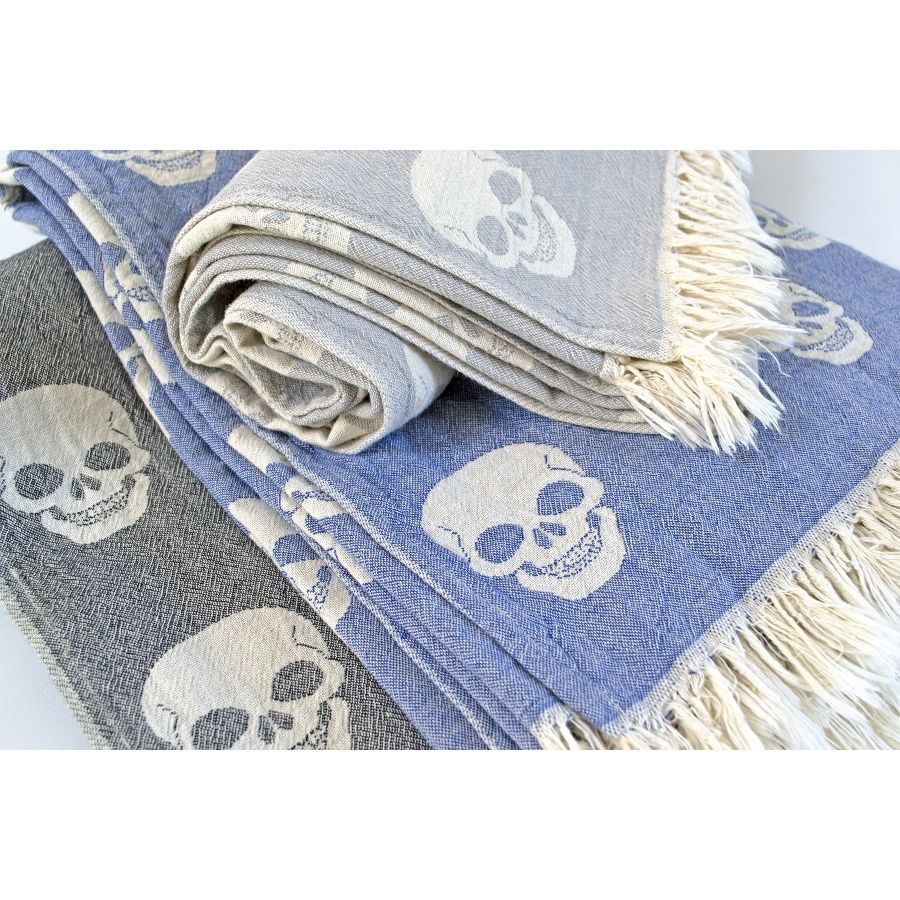 Полотенце пляжное Lotus Home Pestemal -Skull black