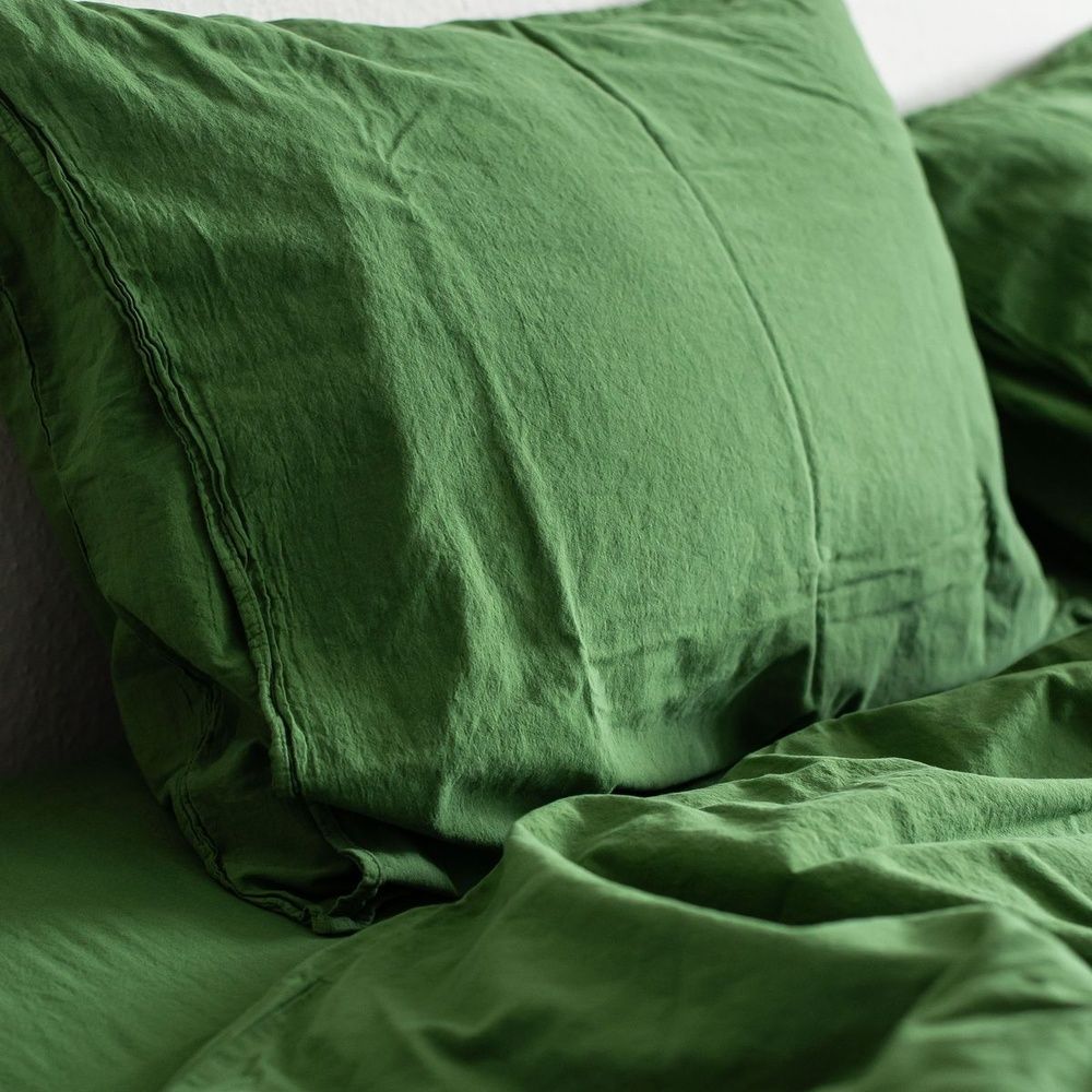 Наволочки вареный хлопок LA MODNO STONEWASHED GRASS GREEN (2шт)