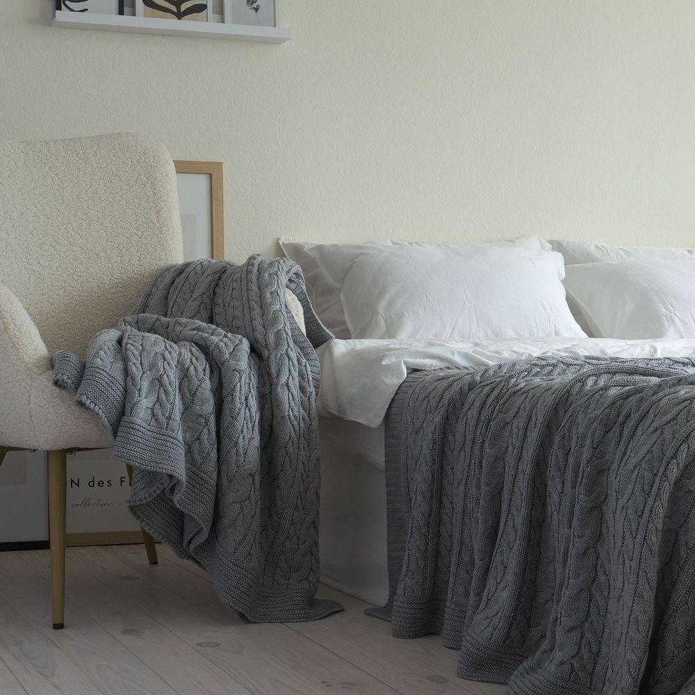 В'язаний плед LA MODNO Genova Gray