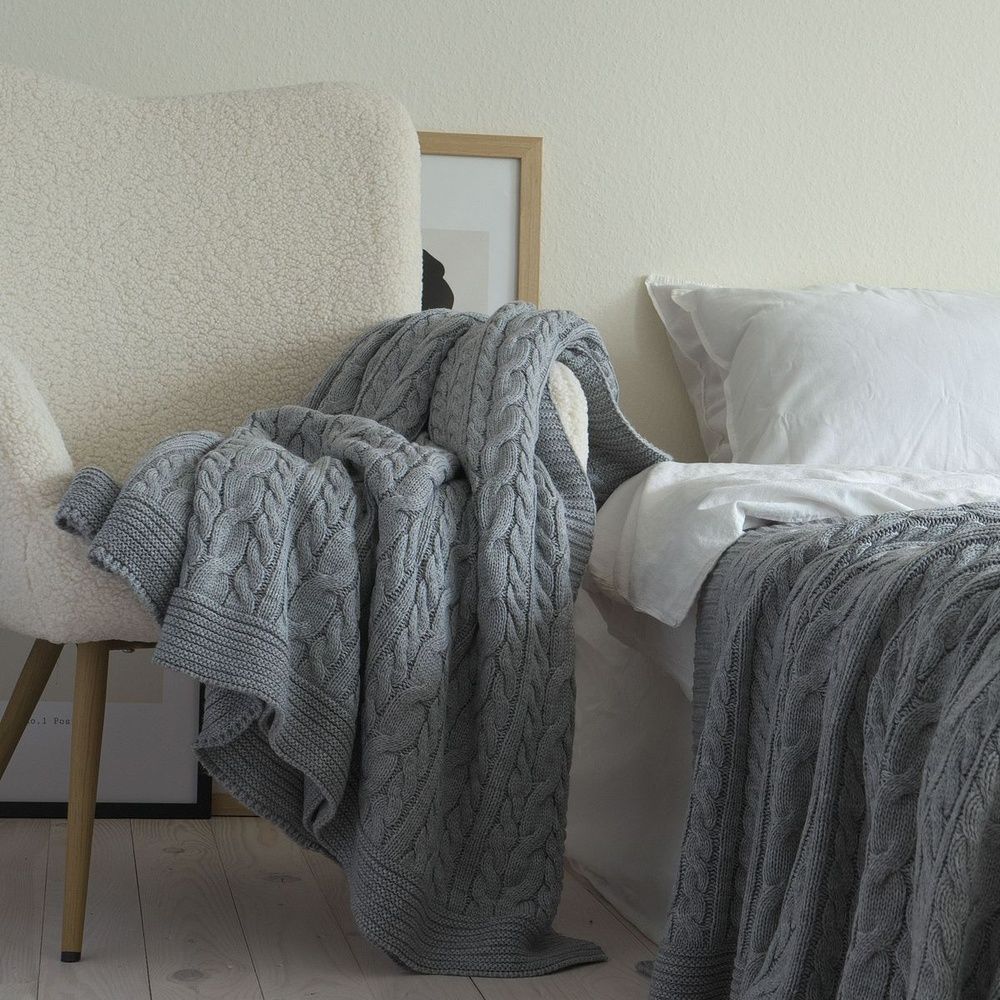 В'язаний плед LA MODNO Genova Gray