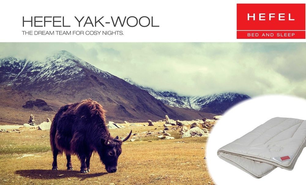 Одеяло шерсть як+овечья Hefel Pure Yak-Wool (GD) Всесезонное