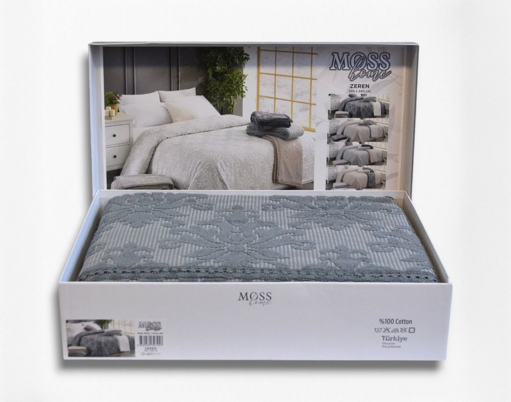 Махрове покривало Moss Zeren Dark Grey
