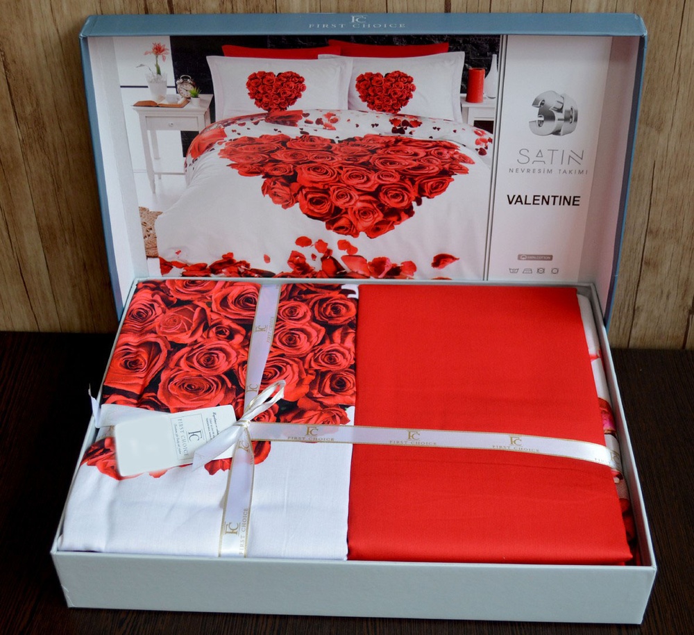 Постельное белье сатин vip 3d First Choice Valentine