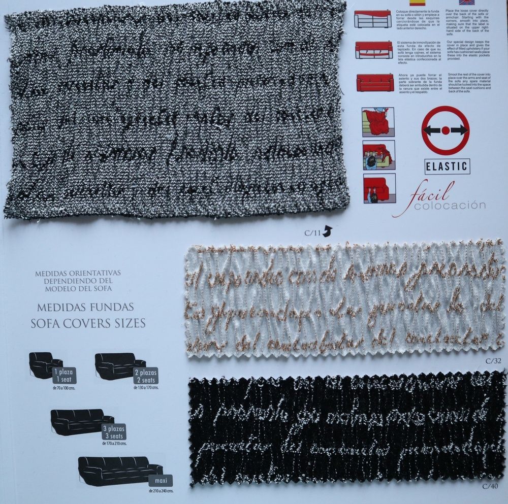 Чехол для дивана Zebra Textil Letras beige 3х местный