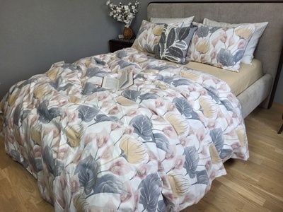 Постельное белье фланель Комфорт текстиль Антуриум/бежевый песок, Turkish flannel