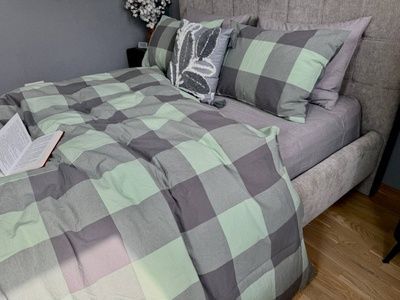 Постільна білизна варена бавовна Комфорт Текстиль Green Kilt Rock Gray, Washed Cotton