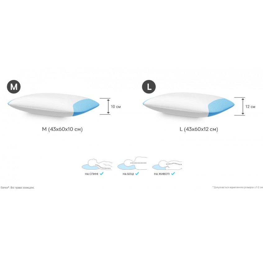 Ортопедична подушка Sonex з ефектом пам'яті Comfort