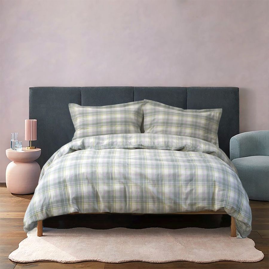 Постільна білизна варена бавовна Lotus Home Premium - Checked Madras зелений