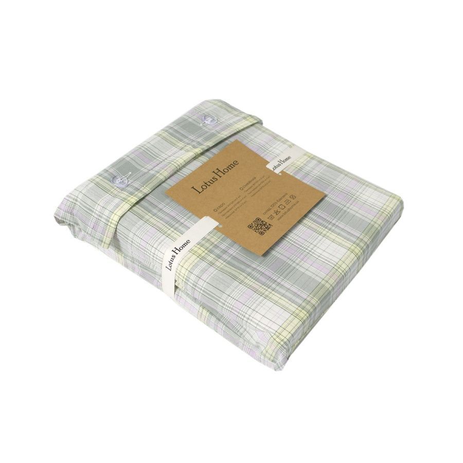 Постільна білизна варена бавовна Lotus Home Premium - Checked Madras зелений