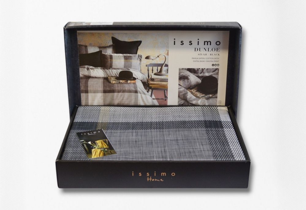 Постільна білизна сатин люкс Issimo Home Cotton Dunloe Black