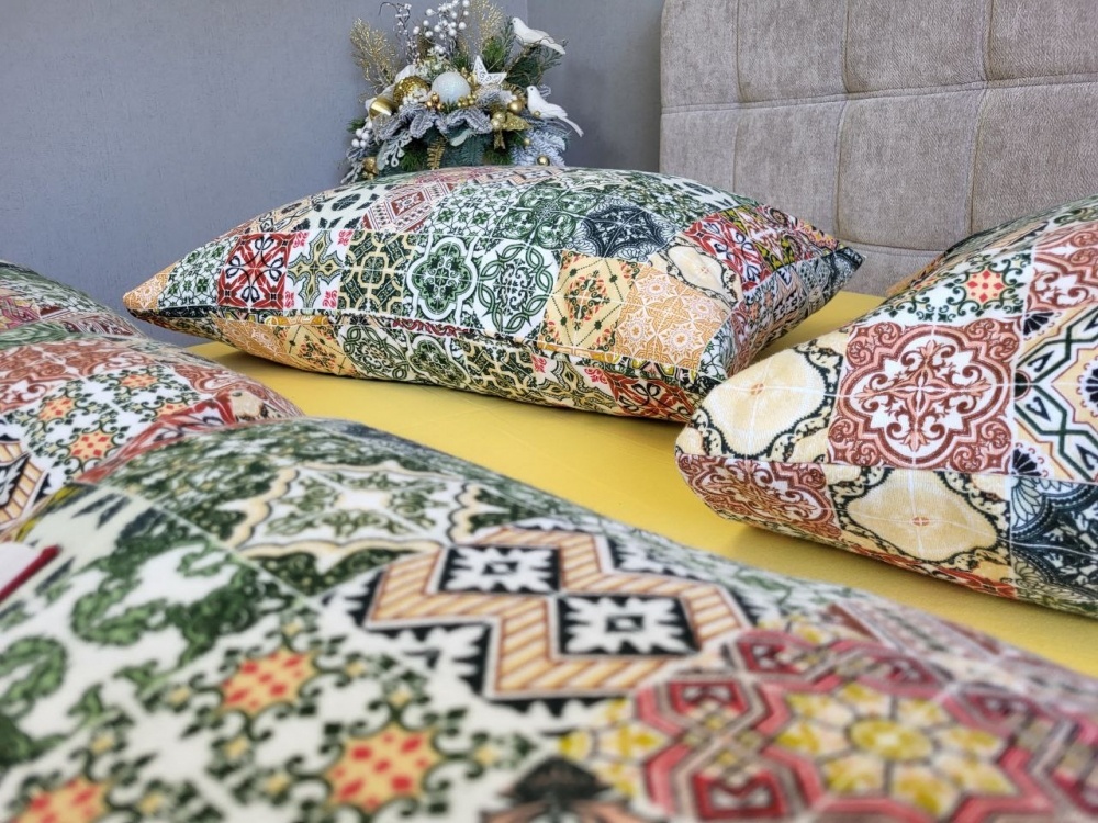 Постільна білизна фланель Комфорт текстиль Мозаїка/жовт, Turkish flannel