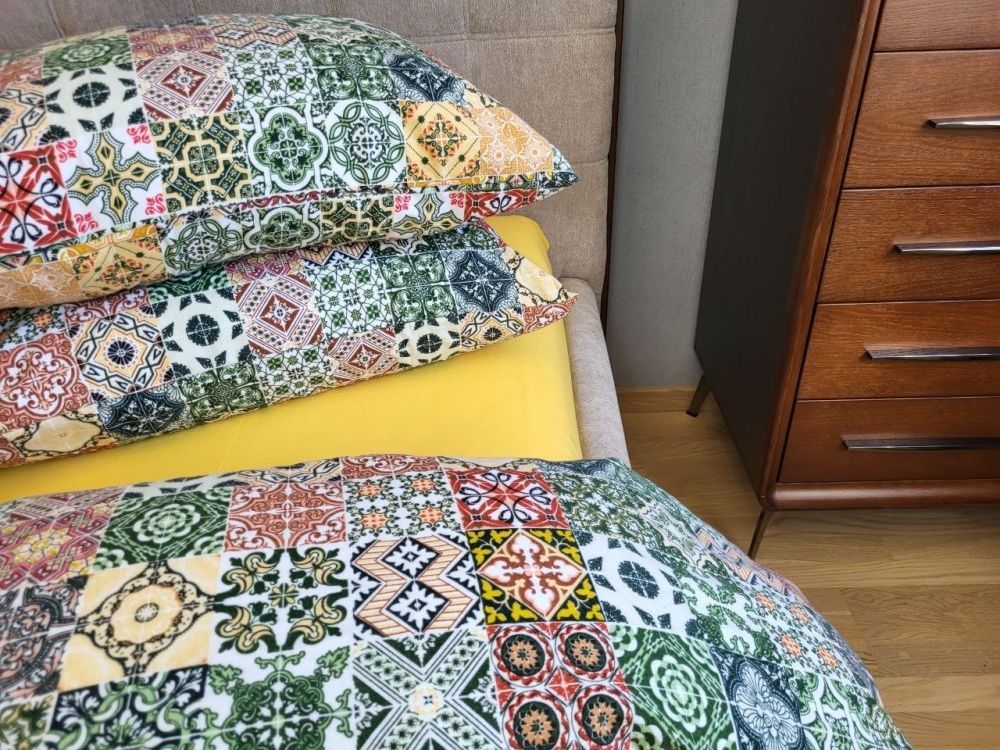 Постельное белье фланель Комфорт текстиль Мазайка/желтая, Turkish flannel